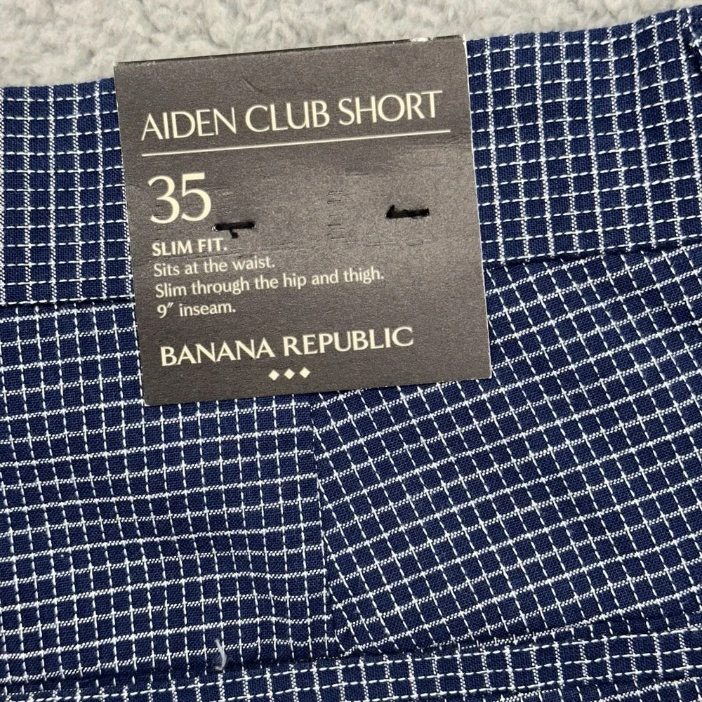 NWT Banana Republic Men's SIZE 35 Multicolor Plaid Flat Front Aiden Club Shorts